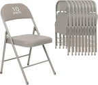 6 Pack Black Folding Chairs with Leather Chairs Events Office Wedding Party Upholstered Chairs