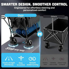48 Extra Large Folding Travel Cart 560 lb Capacity 350 L Heavy Duty Utility Cart with Brakes
