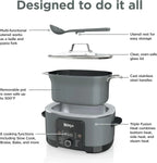 Ninja Slow Cooker 8.5 Quart Multi Cooker with Dutch oven steamer glass lid with integrated spoon