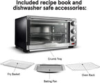 Gourmia Oven Air Fryer Combo with 17 Cooking Presets, 24L Capacity, Convection Rack, Baking Tray, Recipe Book GTF7460