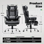 Large high back office chair high back leather gaming chair with footrest
