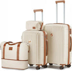 5-piece PP hardshell lightweight travel carry-on luggage set with dual spinner wheels