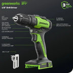24V Brushless Cordless Drill Impact Driver Power Tool Combo Kit Included 1/2��Drill & 1/4��Hex
