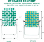 VINGLI Patio Lawn Webbed Folding Chairs Set of 2 Outdoor Beach Portable Lawn Chair