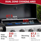 Outdoor BBQ Grill, Powerful 30,000BTU Gas Propane Grill, Stainless Steel Grill with Storage Shelves, Portable Grill for RV Party Camping Patio