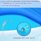 Hurber Foldable Swimming Pool, Large Non-Inflatable Adults Kiddie Outdoor Pools, Blue, 113 x 66 x 20