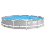 Open Box INTEX Prism Metal Frame 12' x 30 Above Ground Swimming Pool