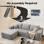 107.5 Cloud Modular Sectional Sofa Couch with L-Shape Chaise,Modern Minimalist Upholstered Couches