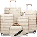 Luggage 6-piece hardshell expandable suitcase lightweight travel carry-on luggage set