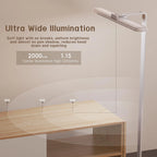 LED Desk Lamp for Home Office Double Head 24W Dimmable 5 Colors 5 Brightness Levels Gooseneck
