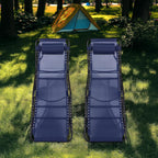 Unovivy Outdoor Chaise Lounge Chairs Portable Folding Pool Lounge Chair with Reclining Back