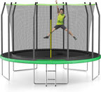 AOTOB 8FT 10FT 12FT 14 FT 15FT Trampoline with Safety Enclosure Net Outdoor Trampoline