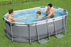 Power Steel 14' x 8'2 x 39.5 Oval Above Ground Pool Set Includes 530gal Filter Pump Ladder