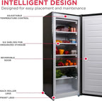 Frigidaire Upright Freezer 6.5 cu. ft. Deep Freeze Vinyl Coated Metal Wire Shelving Compact