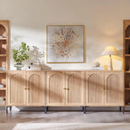 IFGET Modern Buffet Cabinet with Storage 92.63 W Fluted Arched Sideboard Cabinet