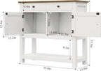 Farmhouse style console table coffee bar, entry table with storage rack, sofa table buffet sideboard