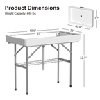 EVOKEDEN 42.5 Fish Cleaning Table w/ Sink, Folding Camping Table & Fish Cleaning Station w/ Measure Mark
