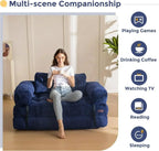 Folding Sofa Bed L-Shaped Convertible Sofa Bed with Armrests and Pillows