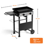 Master Cook 2-Burners Propane Griddle, Flat Top Gas Grill Griddle with Side Shelves for Outdoor BBQ, Camping