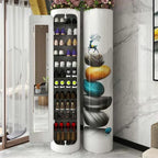 Large-capacity multi-layer rotating disinfection shoe cabinet with mirror deodorizer