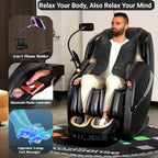 2025 Massage Chair Full Body Zero Gravity SL-Track Shiatsu Massage Recliner Chair with Heat