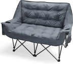 Double Camping Chair for Two Adults Folding Padded Loveseat with Cup Holders and Carry Bag 600 lbs