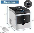 COSTWAY Countertop Ice Maker with Water Dispenser, 3 Sizes Bullet Shaped Ice, 48lbs/Day, Fast Ready in 6 Minutes, Ice Machine with Cold Water for Home Bar Kitchen Office