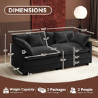 ihanherry 146-inch U-shaped modern sofa modular area cloud sofa