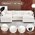 ihanherry 146-inch U-shaped modern sofa modular area cloud sofa