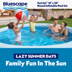 Bluescape Fast Set 10’ x 30” Round Inflatable Soft Sided Above Ground Pool Set