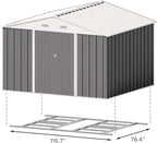 Patiowell 5x3 FT Outdoor Storage Shed Tool Shed with Sloping Roof and Lockable Door Metal Shed