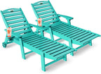 Lounge Chair Outdoor Chaise Lounge HDPE 6-Position Outdoor Chaise Lounge Patio Lounge Chair