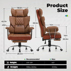 Large high back office chair high back leather gaming chair with footrest