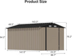 Patiowell 5x3 FT Outdoor Storage Shed Tool Shed with Sloping Roof and Lockable Door Metal Shed