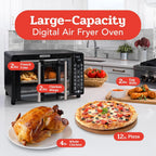 Gourmia Oven Air Fryer Combo with 17 Cooking Presets, 24L Capacity, Convection Rack, Baking Tray, Recipe Book GTF7460