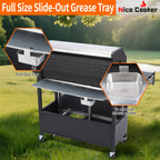 Nice Cooker 6-Burner Propane Gas BBQ Grill with Side Burner - 65850 BTU Total Output Stainless Steel Grills with Enameled Cast Iron Grill for Outdoor Backyard Barbecue, 620 SQ. IN. Cooking Area