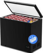 Kismile 3.0 Cubic Feet Chest Freezer with 2 Removable Basket Free Standing Top Open Door Compact Freezer