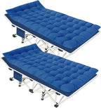 2 Pack Camping Cot with Mattress Comfortable Sleeping Cot Camping Cots for Adults 2 Person Folding Cot Heavy Duty Cots for Sleeping with Carry Bag Outdoor Indoor Home Vacation