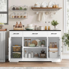 Sideboard with drawers, large 55-inch sideboard, sideboard storage with shelves and doors, modern farmhouse coffee bar wood kitchen dining table