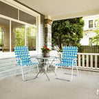 VINGLI Patio Lawn Webbed Folding Chairs Set of 2 Outdoor Beach Portable Lawn Chair