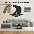 107.5 Cloud Modular Sectional Sofa Couch with L-Shape Chaise,Modern Minimalist Upholstered Couches