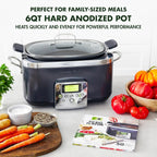 8-in-1 Programmable 6QT Electric Slow Cooker with Dishwasher-Safe Lid and Removable Base