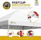 10x10 Pop-Up Awning One-Click Installation Beach Tent Outdoor Sunshade Silver Coated Top