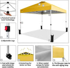 10x10 Pop-Up Awning One-Click Installation Beach Tent Outdoor Sunshade Silver Coated Top