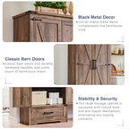 JXQTLINGMU Farmhouse Kitchen Pantry 72 Tall Wood Kitchen Storage Cabinet Adjustable Shelves