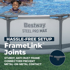 Open Box Bestway Steel Pro MAX 12' x 30 Above Ground Swimming Pool Set, Gray