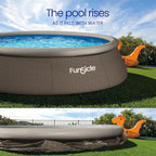 Funsicle QuickSet Designer Above Ground Swimming Pool Set – with FB800 Filter Pump, 14' x 36, Inflatable Top Ring, Round, Double Rattan