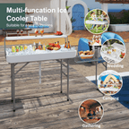 EVOKEDEN 42.5 Fish Cleaning Table w/ Sink, Folding Camping Table & Fish Cleaning Station w/ Measure Mark