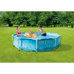 Intex: Beachside Metal Frame Pool - 10' x 30 - Above Ground Swimming, Puncture-Rust Resistant, T-Joint Setup, Family Water Play, 1185 Gal, 28206EP
