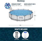 Steel Pro MAX 10 Foot x 30 Inch Round Metal Frame Above Ground Outdoor Backyard Swimming Pool Set with 330 GPH Filter Pump
